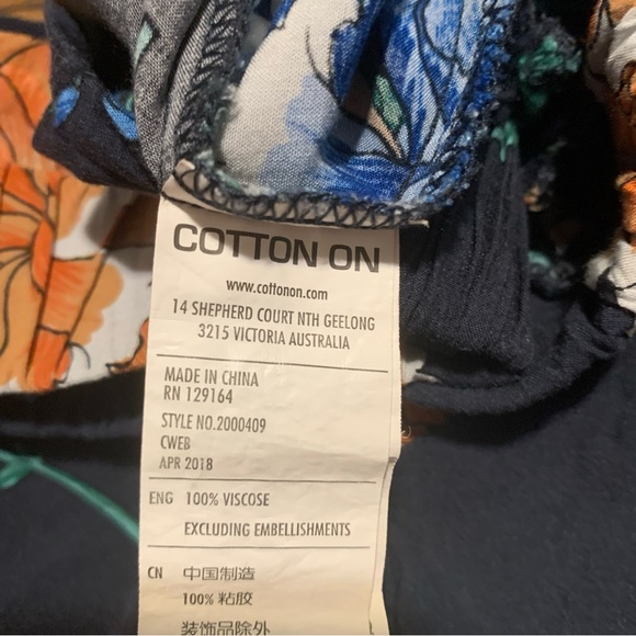 Cotton On Slip On Comfy Pants Floral XXS 04/2018 Dark Blue - Picture 3 of 7